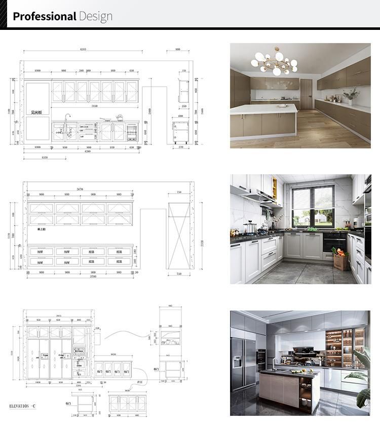 Latest Modern Kitchen Designs 2022 Customized Made American Modern Stainless Steel Kitchen Cabinets
