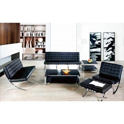 Modern Black Synthetic Leather Sectional Office Sofa Couch Singapore (SZ-SF01)