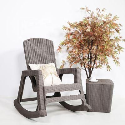 Modern Cheap Rattan Plastic Outdoor Rocking Chair for Adults