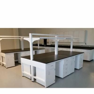 Biological Wood and Steel Lab Furniture with Top Glove Box, School Wood and Steel School Lab Bench/