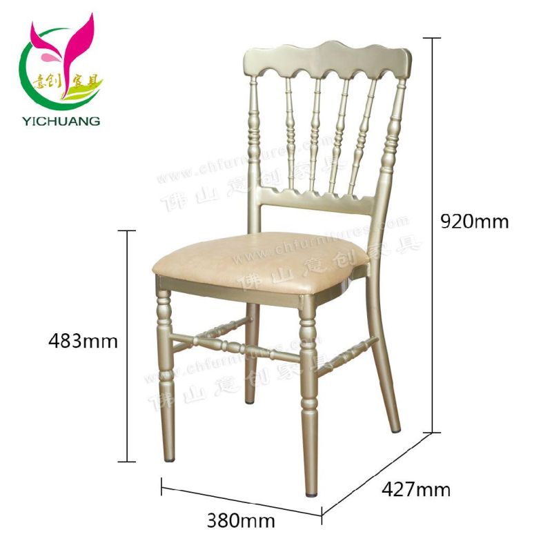 Modern Chinese New Style Wrought Iron Restaurant Crown Castle Hotel Banquet Napoleon Chair