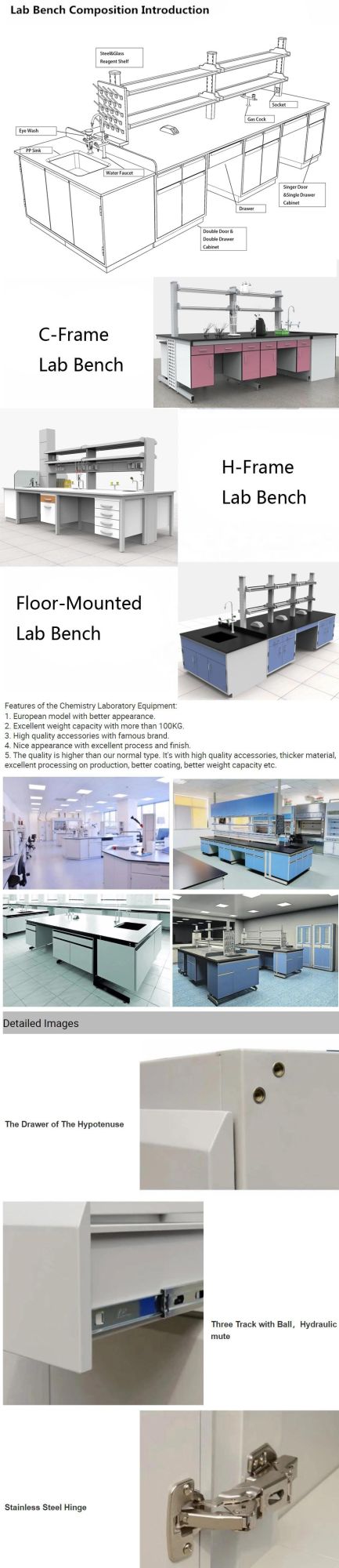 Factory Direct Sale Hospital Steel Lab Equipment Island Lab Bench, Fashion Physical Steel Lab Furniture