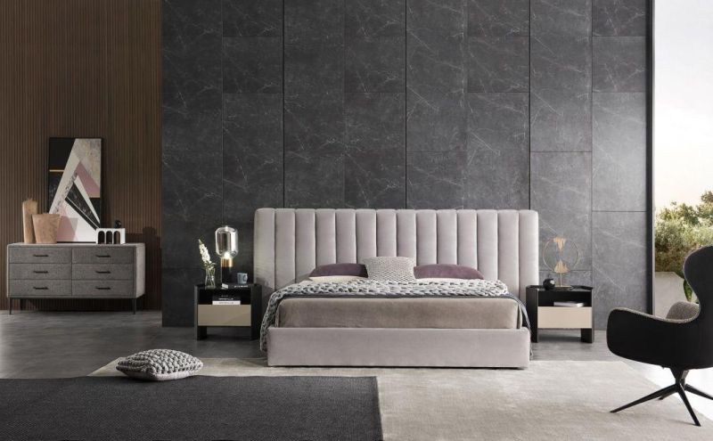 Modern Bedroom Furniture Fabric Bed King Size Bed with Comfortable Headboard Gc2009b