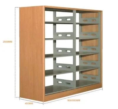 School Library Furniture Wooden Sided Metal Bookcase