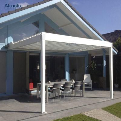 Modern Design Motorized Waterproof Garden Balcony Louvered Roof Covering Pergola Gazebo with Curton