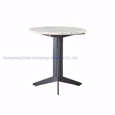 White Coffee Table with Steel Base