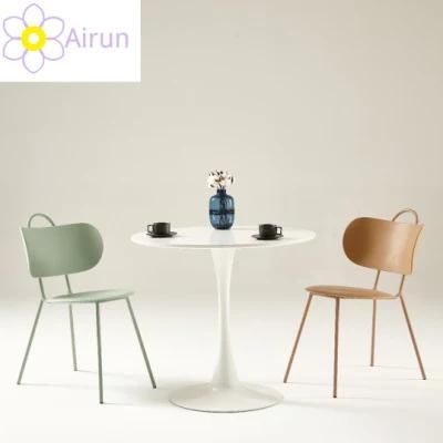 Wholesale Modern Colorful Cheap Dining Chairs Pink Stackable PP Plastic Coffee Shop Dining Room Chair with Power Coating Legs