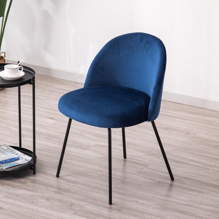 Chaise En Velours Bleu Modern Banquet Restaurant Furniture Blue Velvet Fabric Upholstered Dining Room Chair