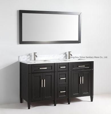 60 Inch China Fatctoy OEM ODM Classical Style Single Solid Wood Bathroom Cabinets