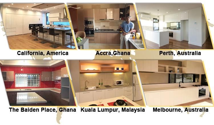 Home Furniture Modern Kitchen Design Australian Style Kitchen Cabinet High Glossy Black Kitchen Type