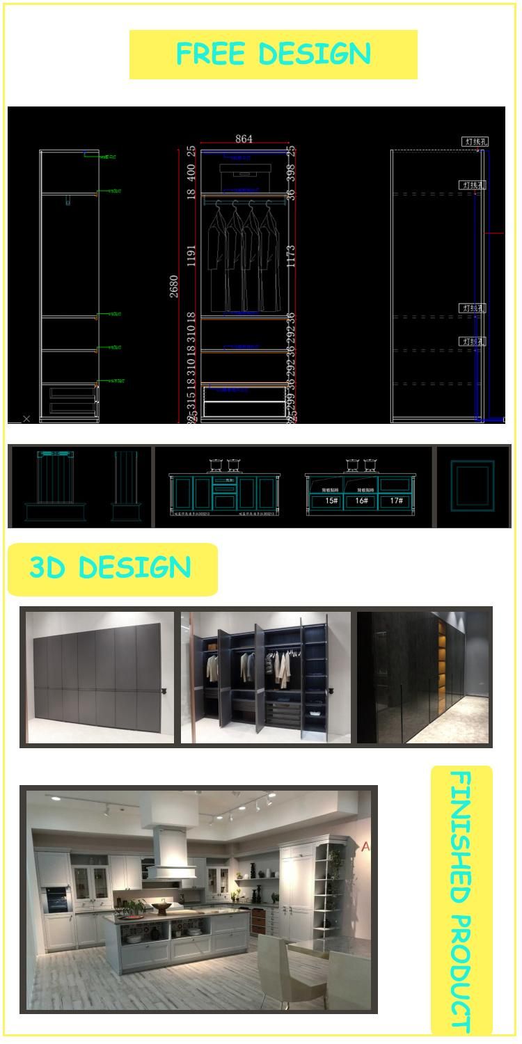 China Manufacturer Middle Density Fiberboard with HPL Kitchen Cabinets