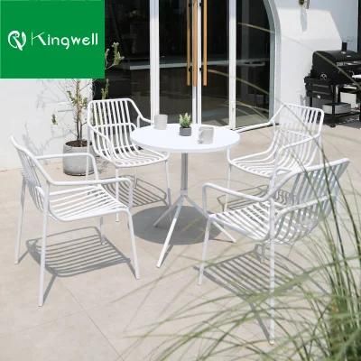 Modern Outdoor Aluminum Furniture Restaurant Cafe Dining Coffee Table Set