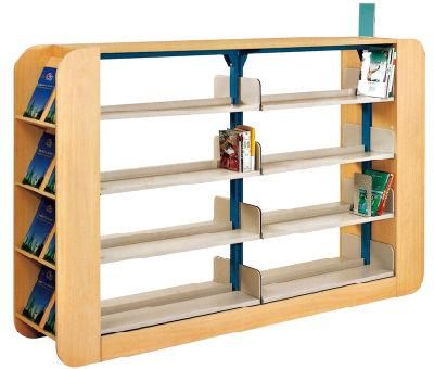 Modern Double-Sided Fireproofing Wooden Book Shelf Library Furniture