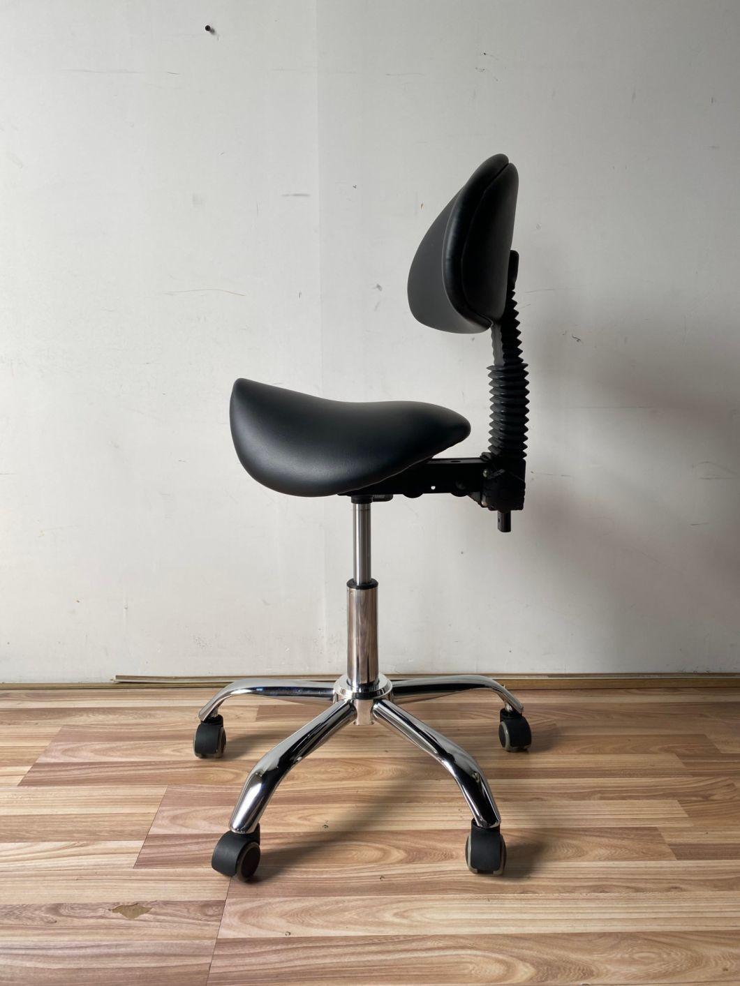 Best Selling Ergonomic Adjustable Office Saddle Stool with Backrest