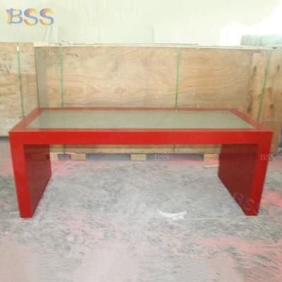 Commercial Office Desk Custom Red Acrylic Solid Surface Office Desk
