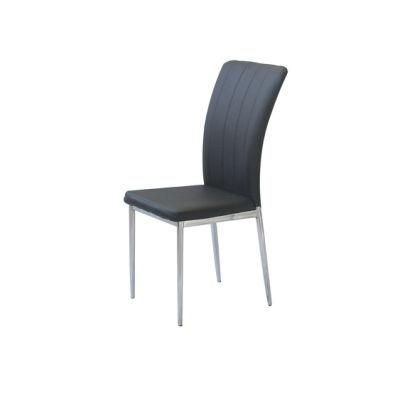 Modern Home Living Room Hotel Furniture Sofa Outdoor Chair PU Dining Chair with Electroplating Legs