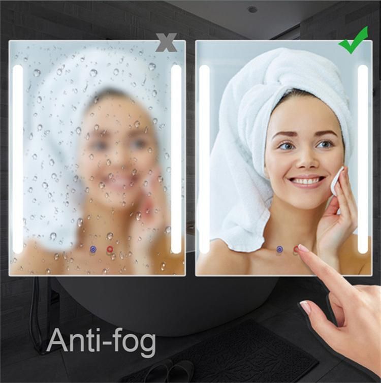 Smart LED Touch Sensor Illuminated Hotel Bath Rectangle Mirror China Factory