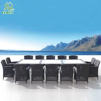 Rectangular Brushed Aluminum Table and Chair Modern Restaurant Dining Set Plastic Wood Top Garden Modern Outdoor Furniture