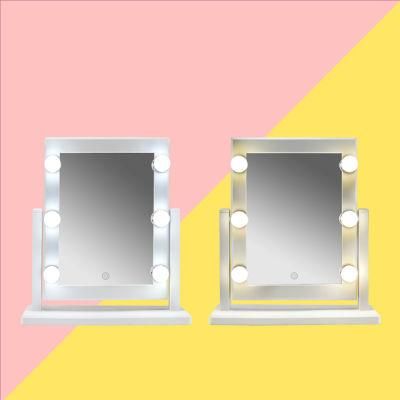 Pritech Customized Large Size Battery Operated Plastic Makeup Mirror with Lights