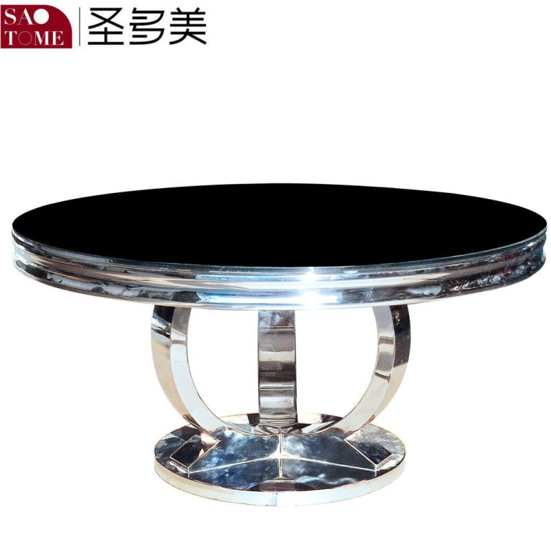 High Grade Living Room Dining Room Furniture Black Glass Dining Table