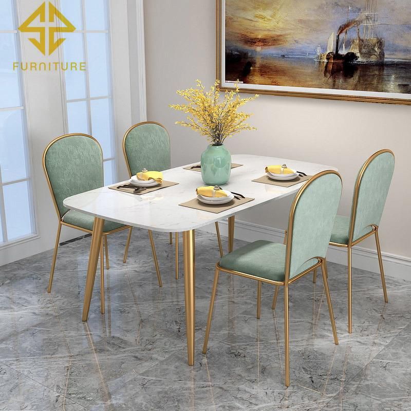 Fashion Gold Design Stainless Steel Table for Hotel Dining Use