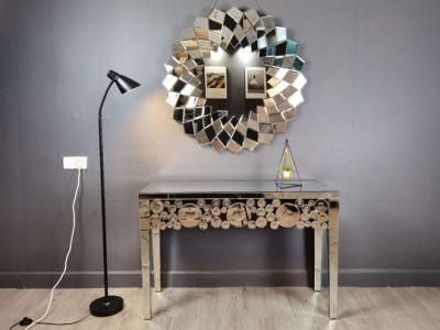 Modern G Shape Living Room Furniture Mirrored Console Table Mirrored Set