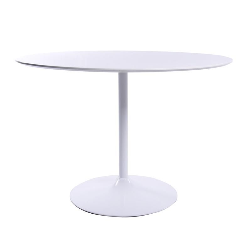 Nordic Minimalist Thin Hoom Kitchen Restaurant Furniture Stable Smooth Round MDF Black White Table for Dining Room Use