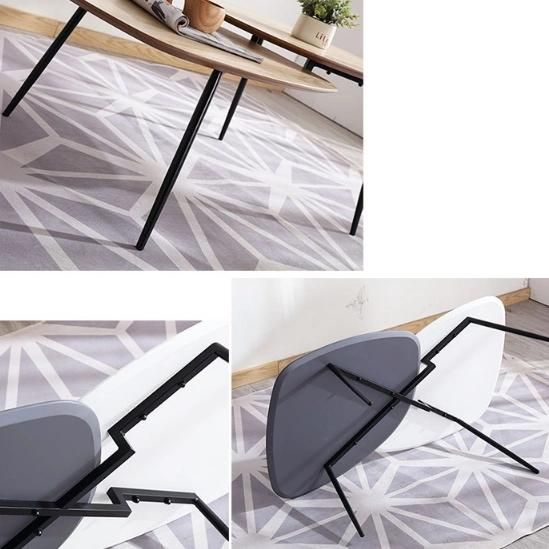 Modern Nordic Living Room Furniture Wood Top Metal Leg Coffee Table