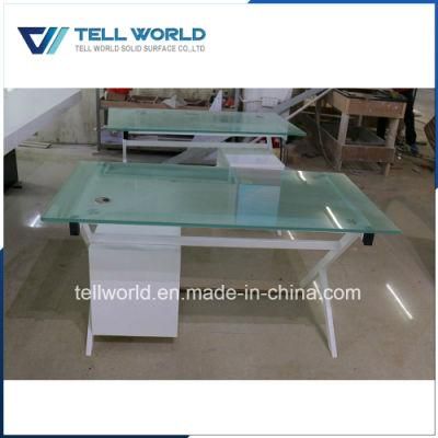 Acrylic and Glass Single Seater Office Desk Design