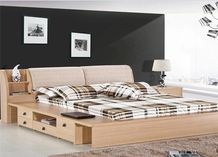 Bedroom Furniture Wooden Double Bed Modern