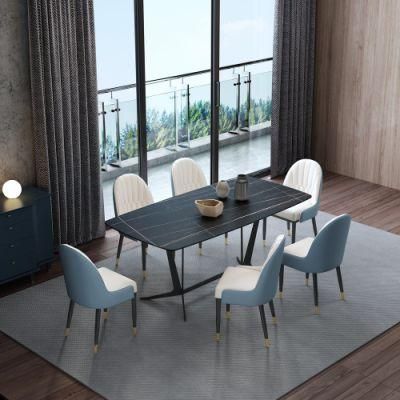 Modern Restaurant Dinner Home Furniture Set Carbon Steel Table Frame Dining Chair