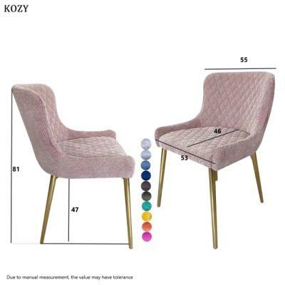 Chair Minimalist Dining Chair Modern Optional Color Flannel Light Luxury Furniture Metal Iron Art