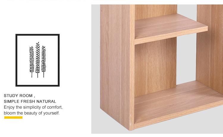 Home Furniture Modern Design Movable 4 Tiers Wood Bookcase Wooden Bookshelf