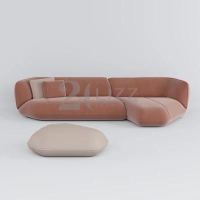 Modern Soft Decor Home Furniture Sectional European Living Room Leisure Red Velvet Fabric Sofa