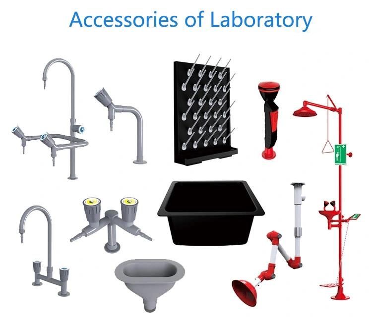 Hospital Wood and Steel Lab Furniture with Wheels, Hospital Wood and Steel Hexagonal Lab Bench/