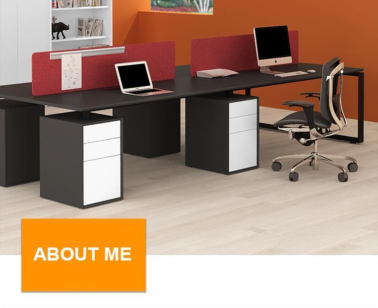 Modern Modular Office Furniture Linear Workstation Table 4 Seater Staff Cluster Office Desk
