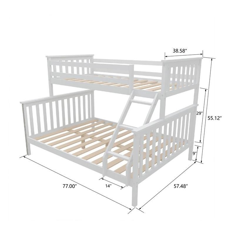 Upper and Lower Bunk Solid Wood Bed Child-Mother Bed Modern Simple Double-Layer Solid Wood Bed 0639