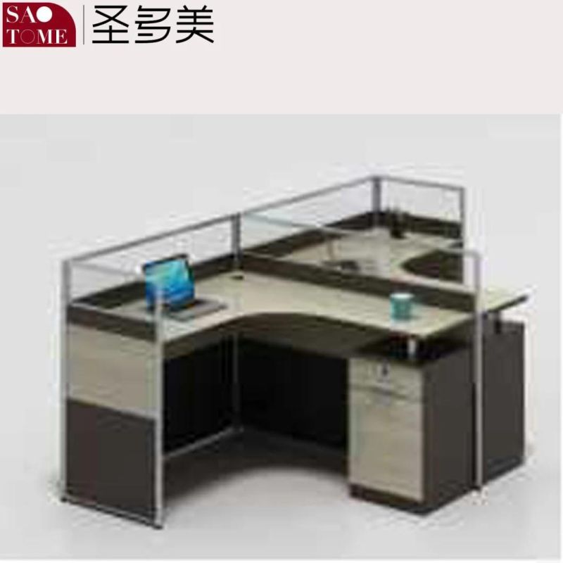 Office Furniture C35 Two-Person Card Position with Movable Cabinet Office Desk