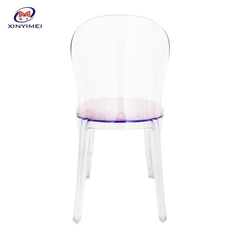 Modern Elegant Furniture Acrylic Transparent Banquet Chair with Cushion