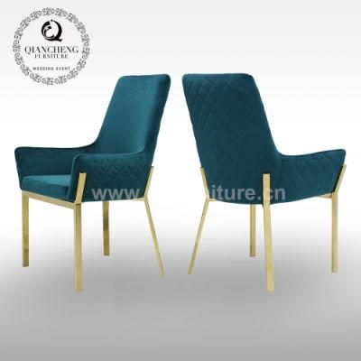 Wholesale Modern Comfortable Restaurant Golden Dining Chair Stainless Steel with Armrest