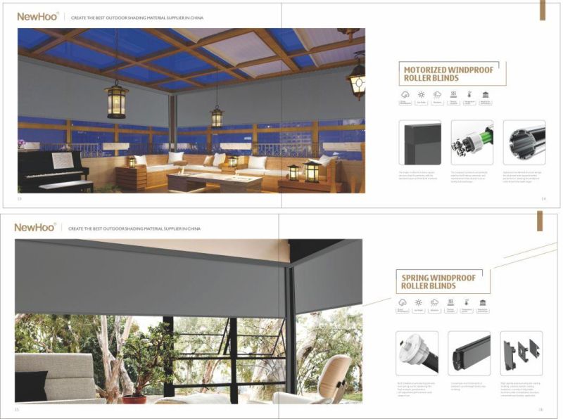 Customized Remote Control Roller Blind Zip Blinds Outdoor Wall Shades Powder Coated Grey Color High Quality High Quality Zip Blinds Outdoor Wholesale