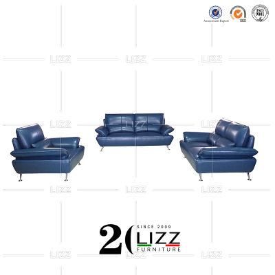 Hot Selling Modern Style Dubai Home Furniture Stainless Steel Leg Living Room Genuine Leather Sofa