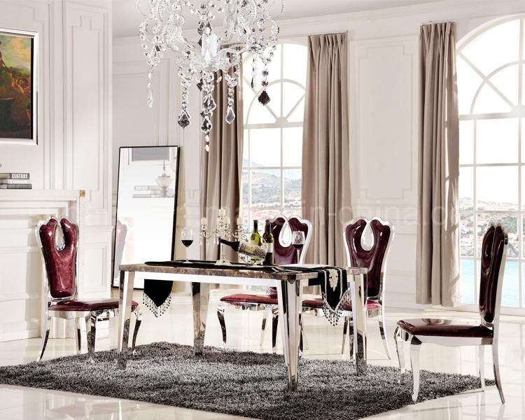 Marble Dining Room Set Silver Dining Table With 4 Chairs