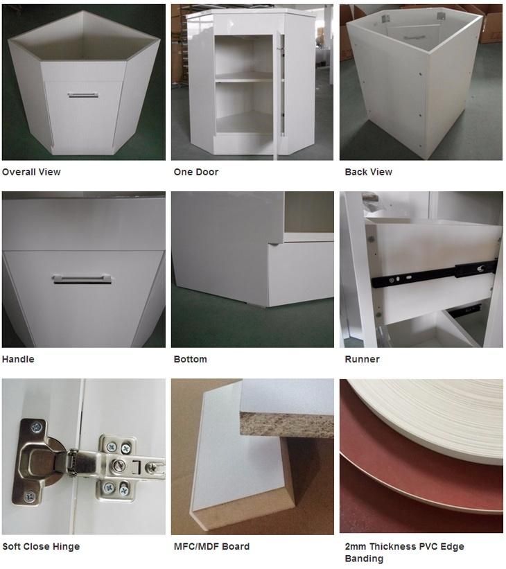 White Color Bathroom Corner Vanity Cabinet (ACF6060)