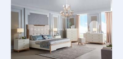 Factory Wholesale Bedroom Wood Bed with Dresser for Home Furniture