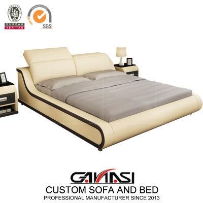 Modern Home Fabric and Leather Bedroom Set Furniture Bed
