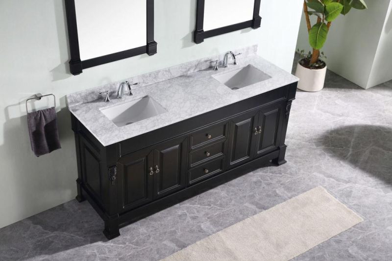 2022 New Black Double Sink Floor Type Bathroom Cabinet