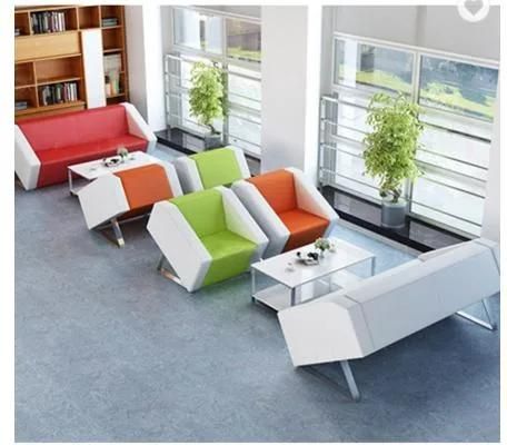 Latest Modern Design Reception Sofa One Seat Synthetic Leather Office Sofas Set