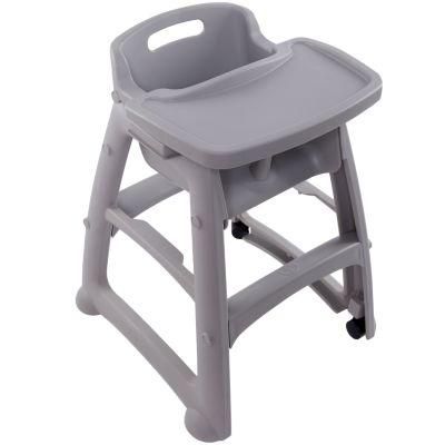 Plastic Restaurant Dinner Throne Booster Baby Dining Table with Wheel Baby Feeding High Chair