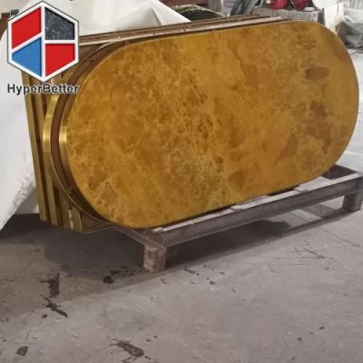 Oval Marble Restaurant Table 70X150cm